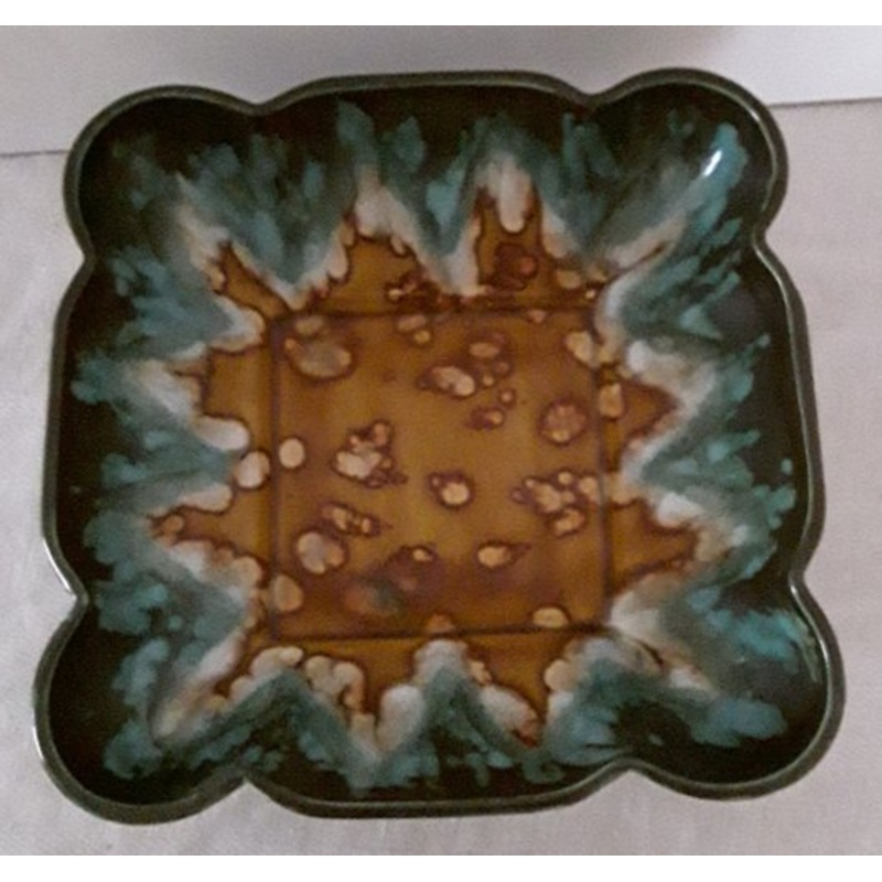 Vintage Art Deco Square Ceramic Fruit Bowl from Jaspe Longwy, France for sale at Pamono
