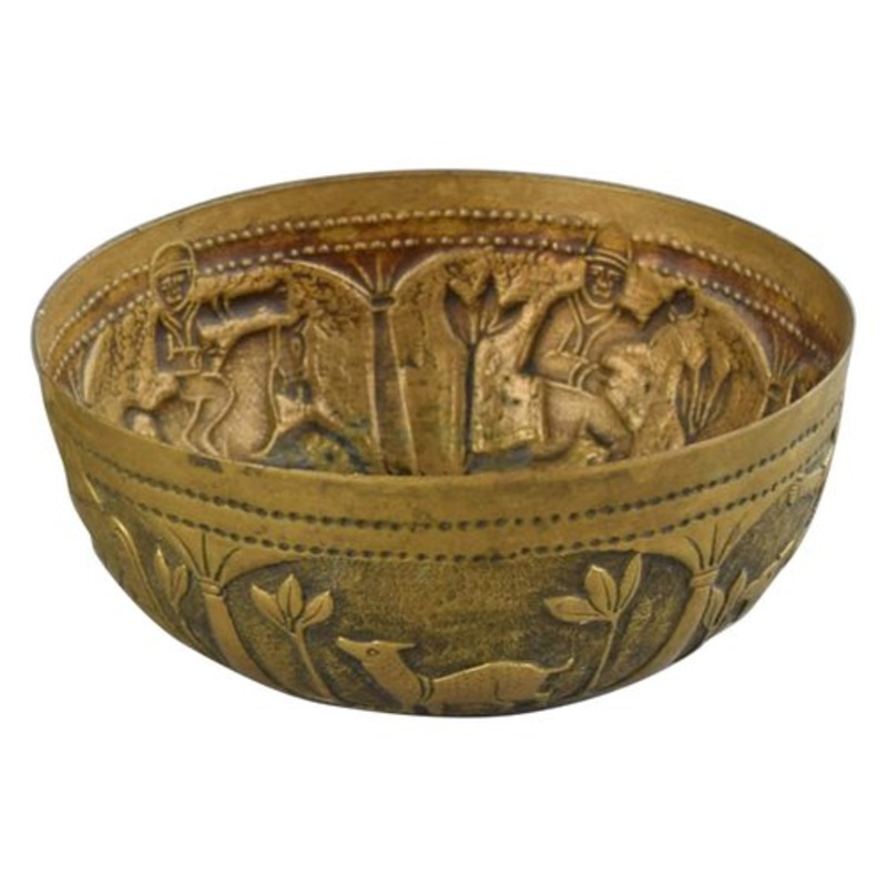 Vintage Brass Bowl, South Eastern Asia, Early 20th Century for sale at Pamono