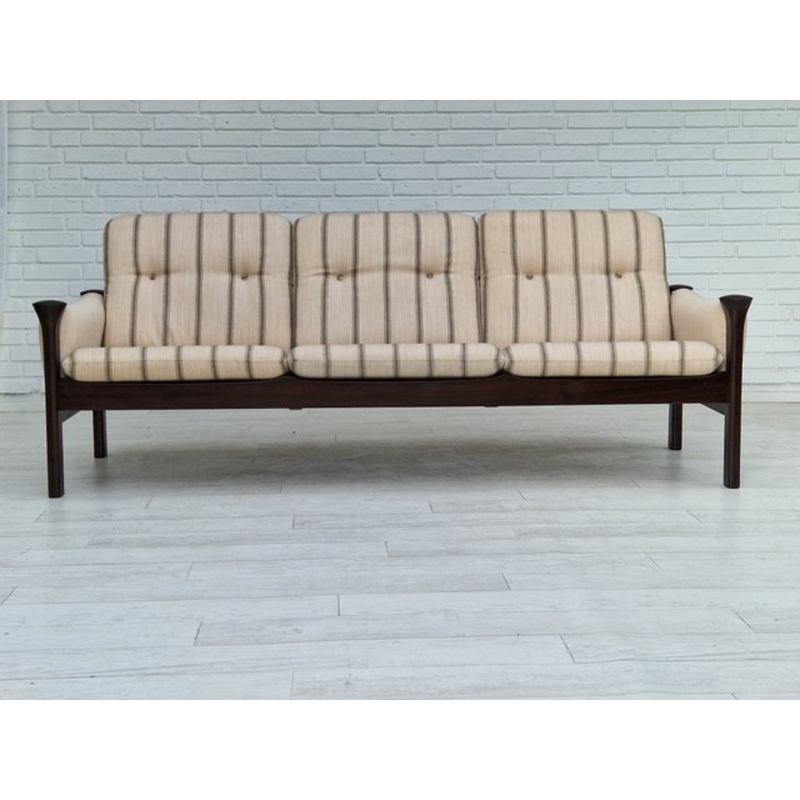 Vintage Danish Three-Seater Sofa in Wool by Arne Vodder for Cado, 1970s for sale at Pamono