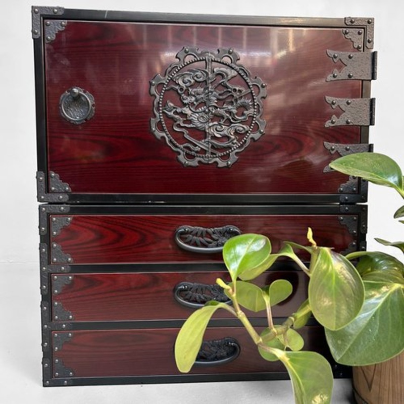 Vintage Japanese Tansu Chest, 1980s, Set of 2 for sale at Pamono