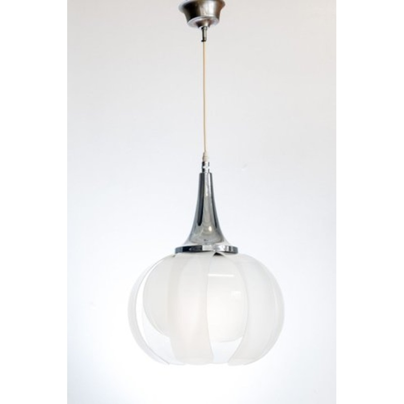 Vintage Spanish Methacrylate and Chrome Metal Ceiling Lamp, 1970s for sale at Pamono