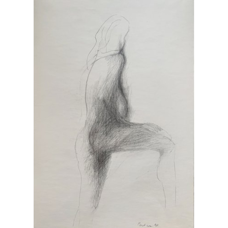 Antoni Janusz Pastwa, Nude, 1996, Pencil Drawing for sale at Pamono
