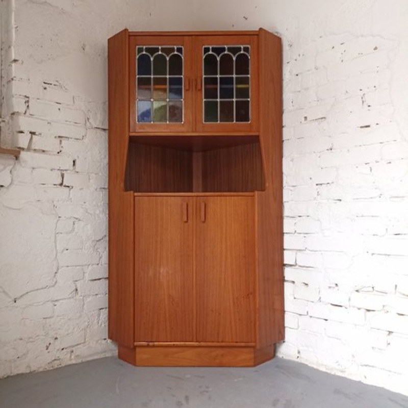 Corner Display Cabinet, Denmark, 1970s for sale at Pamono