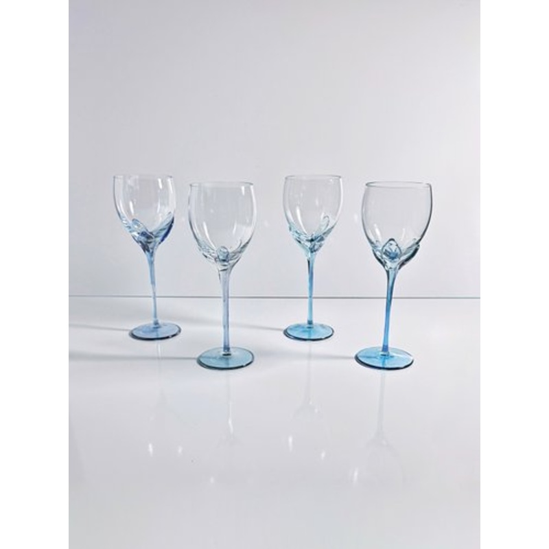 Crystal Glass Wine Glasses, 1980s, Set of 4 for sale at Pamono