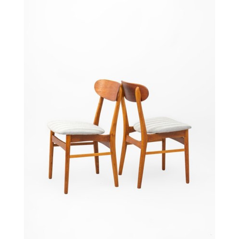 Danish Teak and Beech Dining Chairs attributed to Farstrup Mbler, 1960s, Set of 2 for sale at Pamono