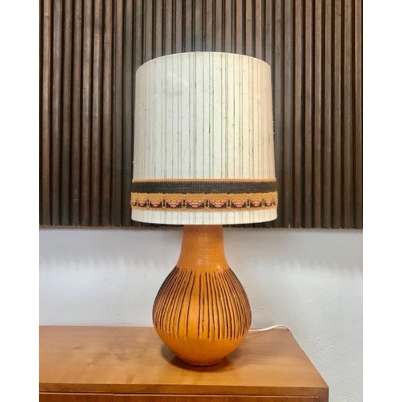 German Glazed Ceramic Table Lamp from Kaiser Leuchten, 1960s for sale at Pamono