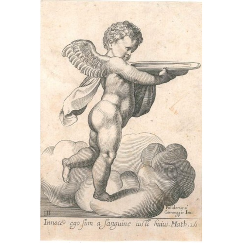 Giovanni Battista Galestruzzi, Cherub, 17th-Century, Etching After Polidoro Da Caravaggio for sale at Pamono