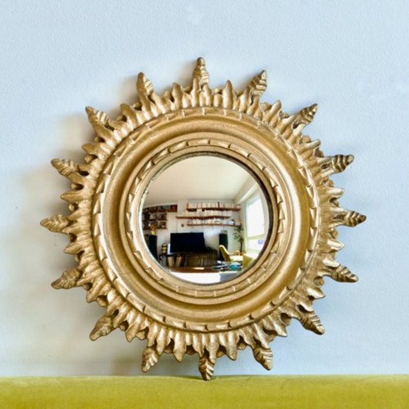 Golden Sun Witchs Eye Mirror, 1950s for sale at Pamono