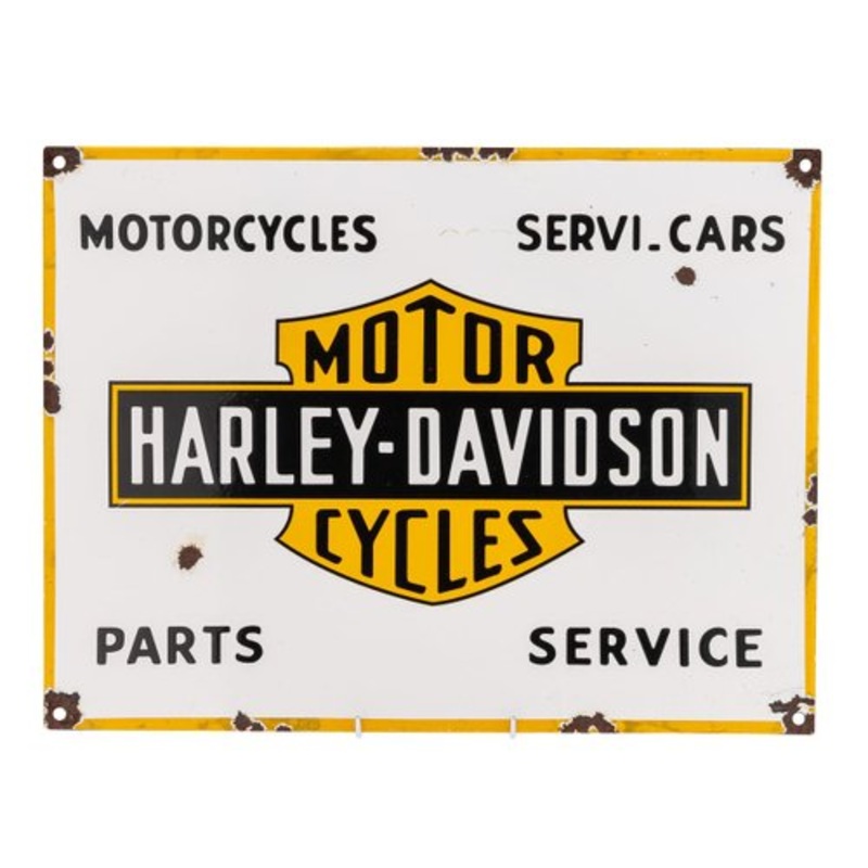 Harley-Davidson Motorcycles Sign in Enamel, 20th Century for sale at Pamono