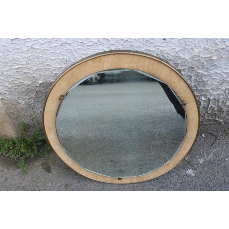 Italian Round Mirror by Santambrogio & De Berti, 1950 for sale at Pamono