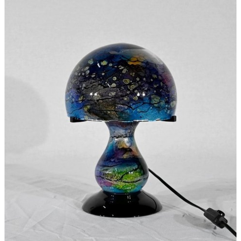 Lacquered Glass Table Lamp, 1970s for sale at Pamono