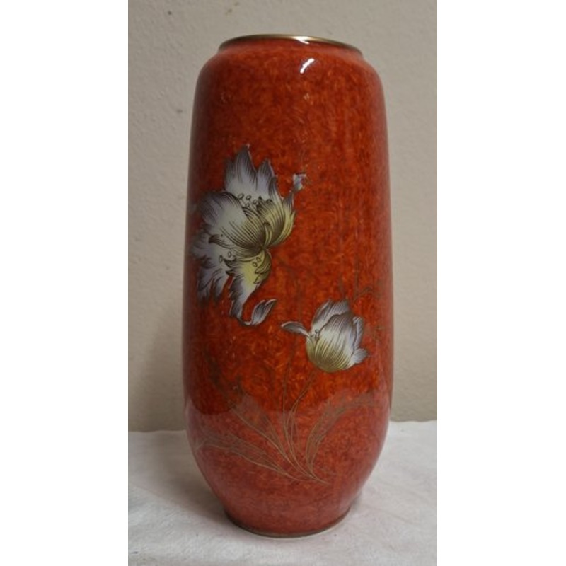 Mid-Century German Porcelain Vase with Hand-Painted Decor from Royal Porcelain Bavaria, 1950s for sale at Pamono