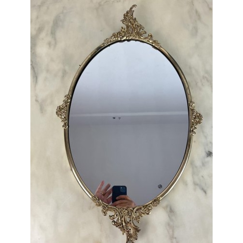 Mid-Century Italian Mirror in Brass, 1960s for sale at Pamono