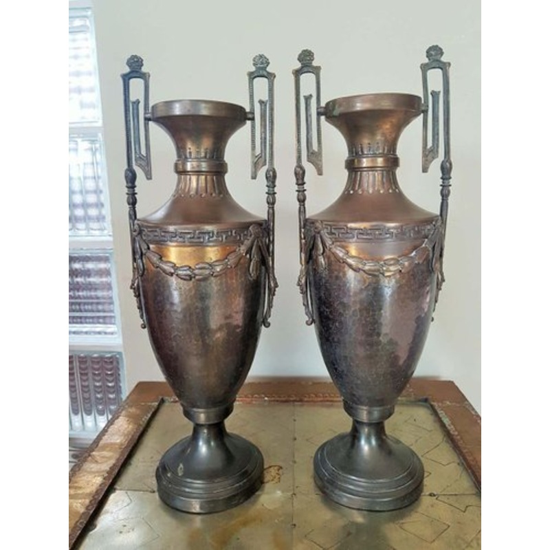 Napoleon III Empire French Brass Vases, Set of 2 for sale at Pamono