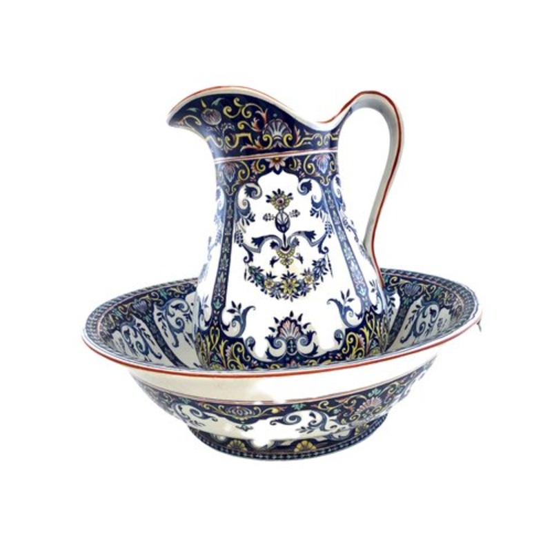 Pitcher & Bowl by Jules Bordeaux, 19th Century, Set of 2 for sale at Pamono