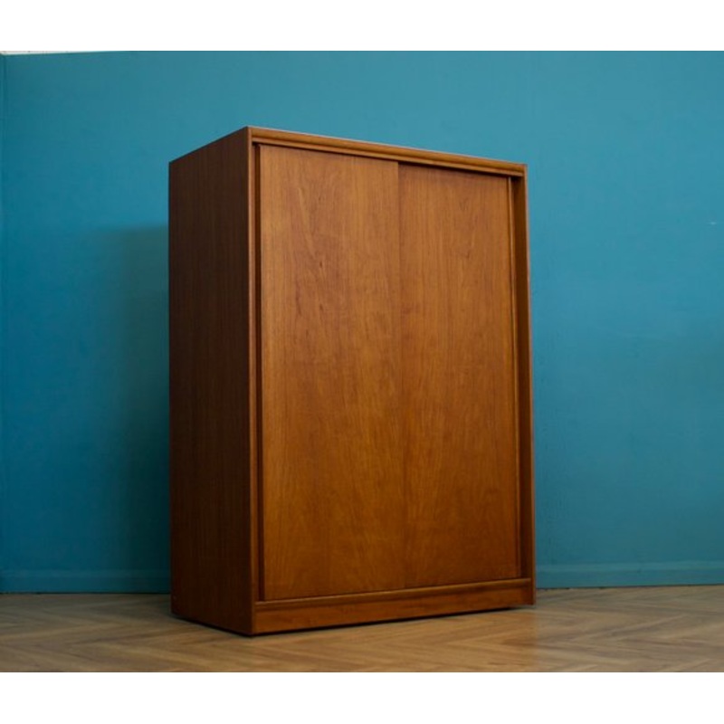 Teak Double Sliding Door Wardrobe from Austinsuite, 1960s for sale at Pamono