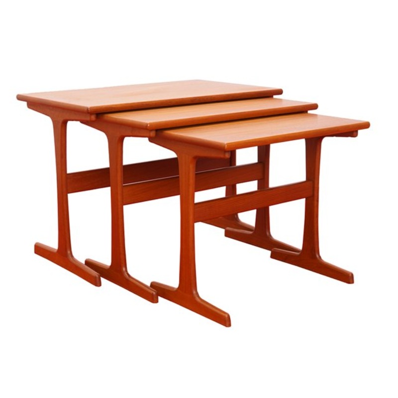 Teak Nesting Tables by Arne Wahl Iversen for Vinde Mbelfabrik, 1960s, Set of 3 for sale at Pamono