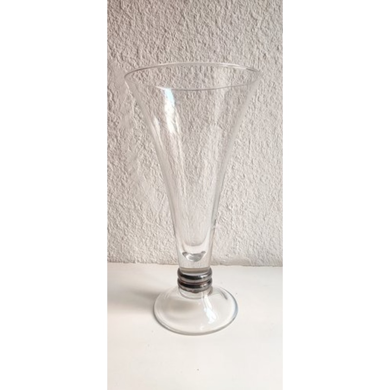 Transparent Glass Vase, Spain, 1980s for sale at Pamono