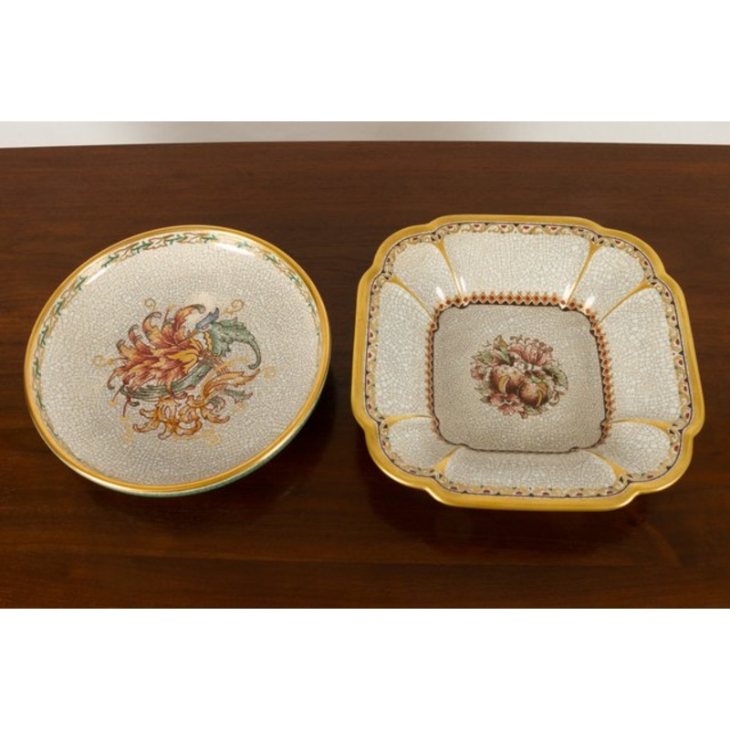 Vintage Danish Porcelain Crackle Bowls by Dahl Jensen, 1930s, Set of 2 for sale at Pamono