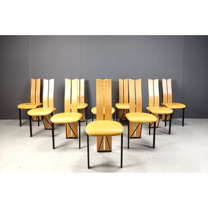 Vintage Dining Chairs, 1980s, Set of 10 for sale at Pamono
