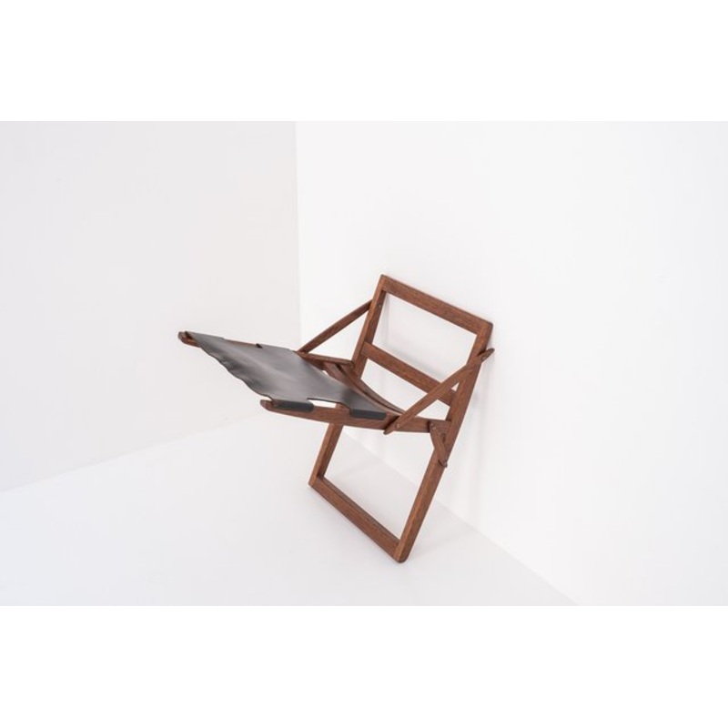 Vintage Folding Stool by Peter Hvidt & Orla Mlgaard-Nielsen for Ludvig Pontoppidan, 1950s for sale at Pamono