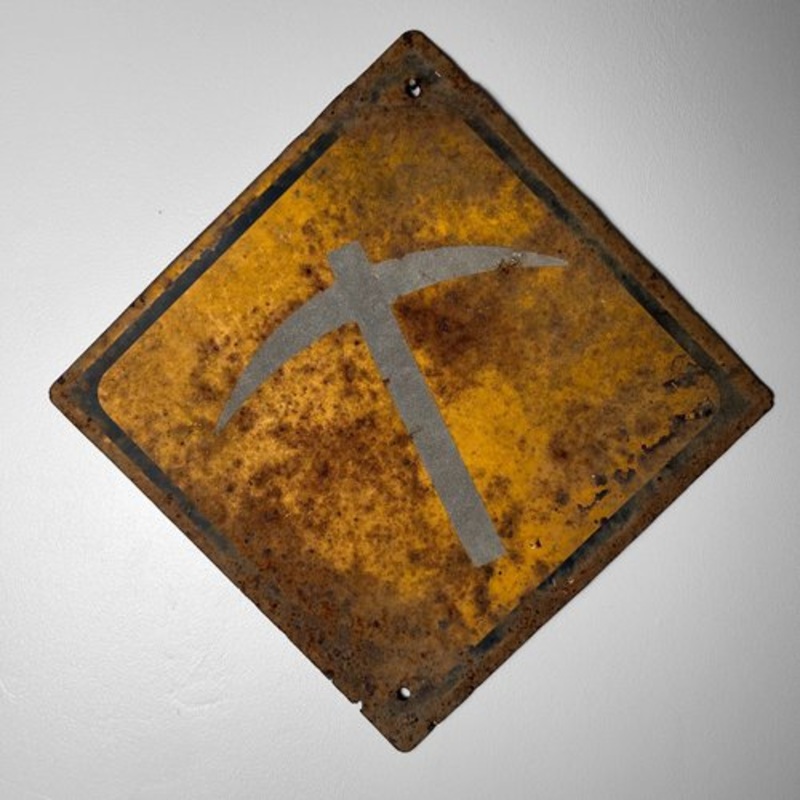 Vintage Japanese Metal Warning Sign, 1950s for sale at Pamono
