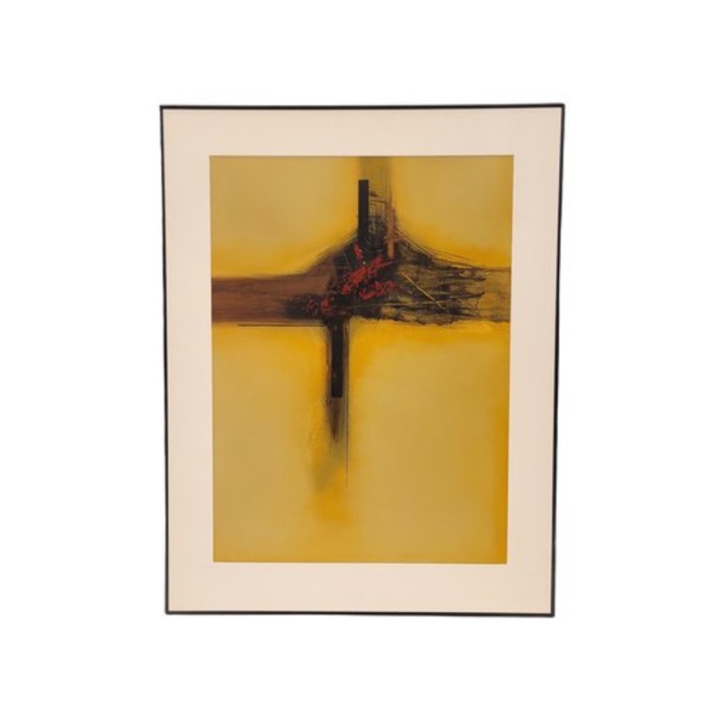 Andrs Mende, Informal Abstract Composition, 2000s, Mixed Media on Paper for sale at Pamono