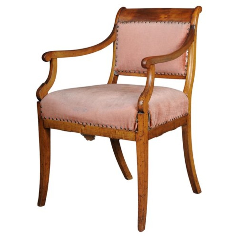 Biedermeier Armchair in Birch, 1840s for sale at Pamono