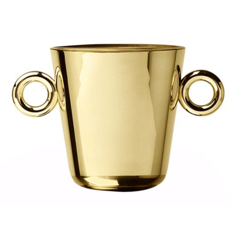 Double O Ice Bucket in Polished Brass Finish by Richard Hutten for sale at Pamono