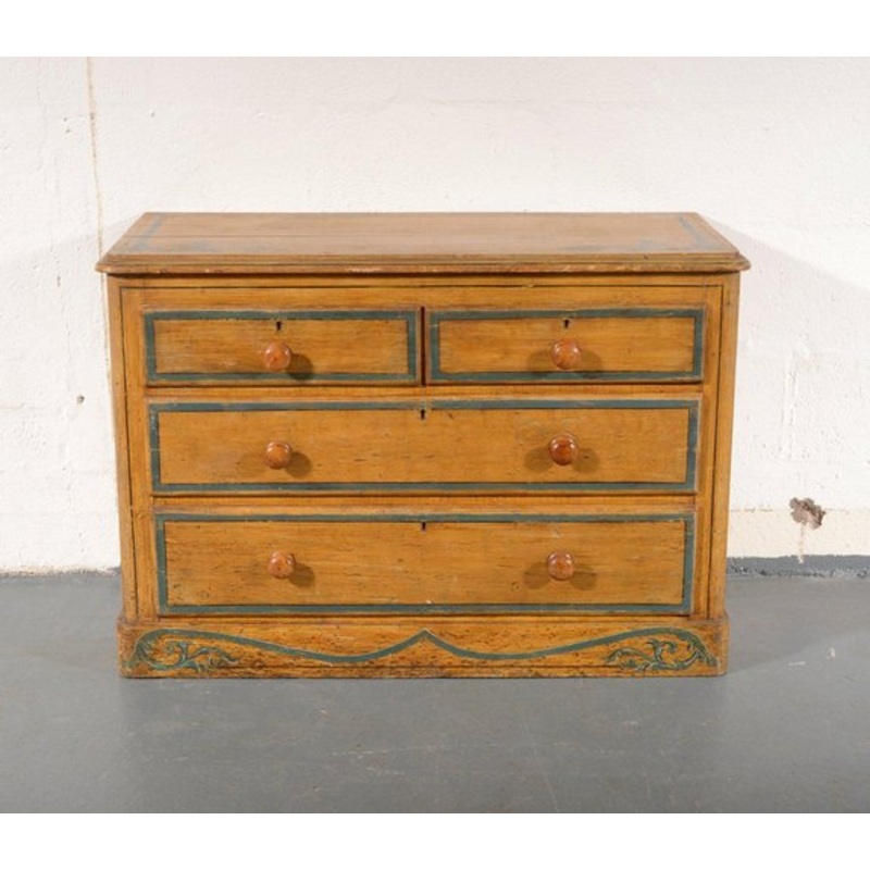Early Victorian Faux Satinwood Chest of Drawers, 1840s for sale at Pamono