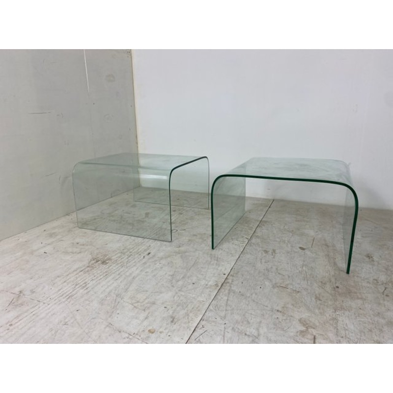 Glass Waterfall Side Table from Fiam, 1980s for sale at Pamono