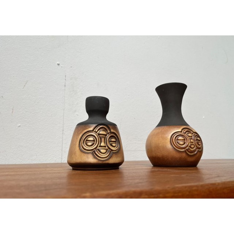 Mid-Century Danish Studio Pottery Vases from Frank Keramik, 1960s, Set of 2 for sale at Pamono
