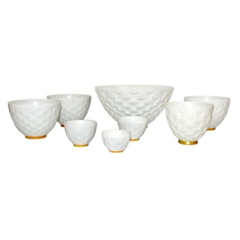 Mid-Century Porcelain Crown Bowls or Candleholders by Gunnar Nylund for Rrstrand, 1970s, Set of 8 for sale at Pamono