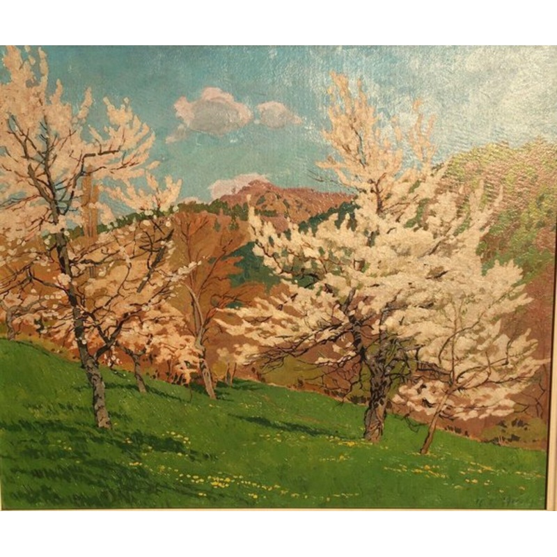 Paul Richard Hecht, 1943, Cherry Witzenhausen, Oil on Wood for sale at Pamono