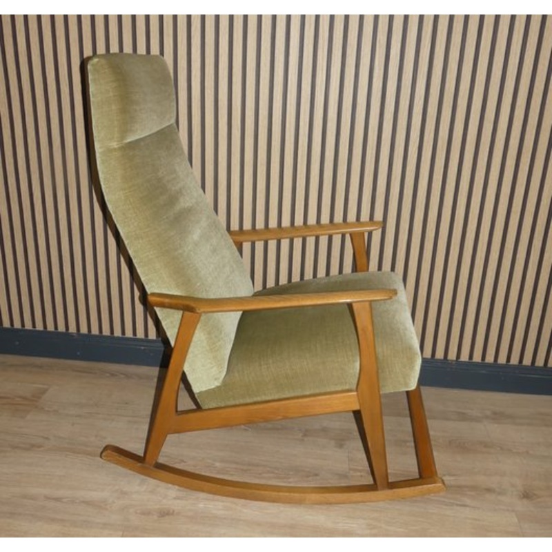 Rocking Chair in Wood, 1960s for sale at Pamono