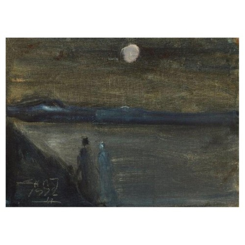 Svend Aage Tauscher, Modernist Landscape with Couple, 1972 for sale at Pamono