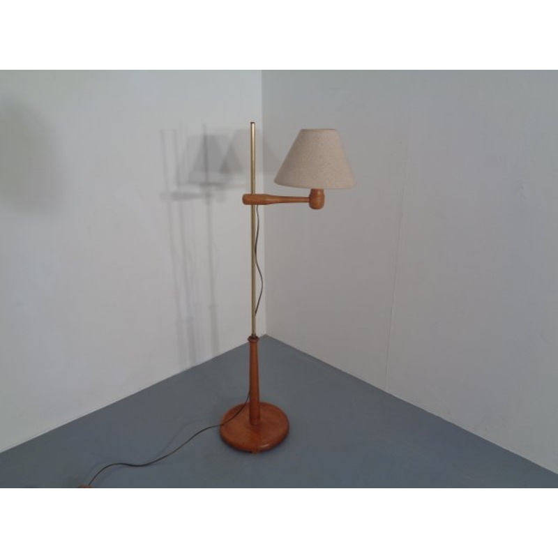 Vintage Adjustable Teak Floor Lamp, 1960s for sale at Pamono