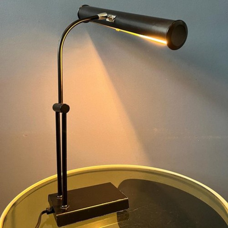 Vintage Black Piano Style Desk Lamp for sale at Pamono