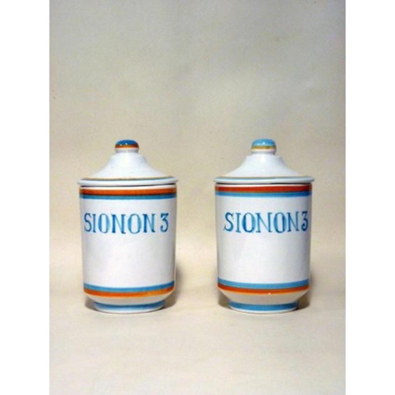 Vintage Ceramic Apothecary Vases from Deruta, 1960s, Set of 2 for sale at Pamono