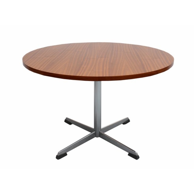 Walnut Coffee Table with Chrome Base, 1960s for sale at Pamono