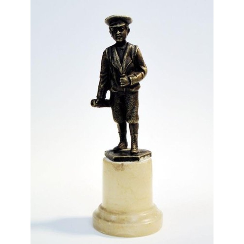 Art Deco Bronze Figurine with Schoolboy, Poland, 1930s for sale at Pamono