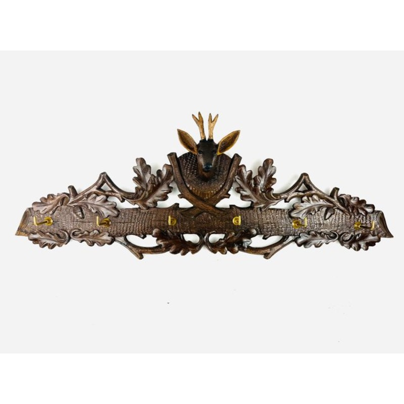 Brown Wooden Wall Rack for sale at Pamono