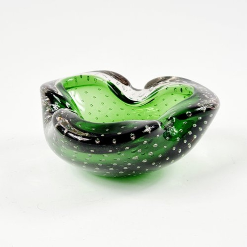 Bullicante Cut Glass Ashtray or Bowl attributed to Barrovier & Toso, Italy, 1960s for sale at Pamono