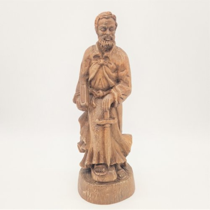 Carved Wooden Figure of Saint Boniface, 1950s-1960s for sale at Pamono