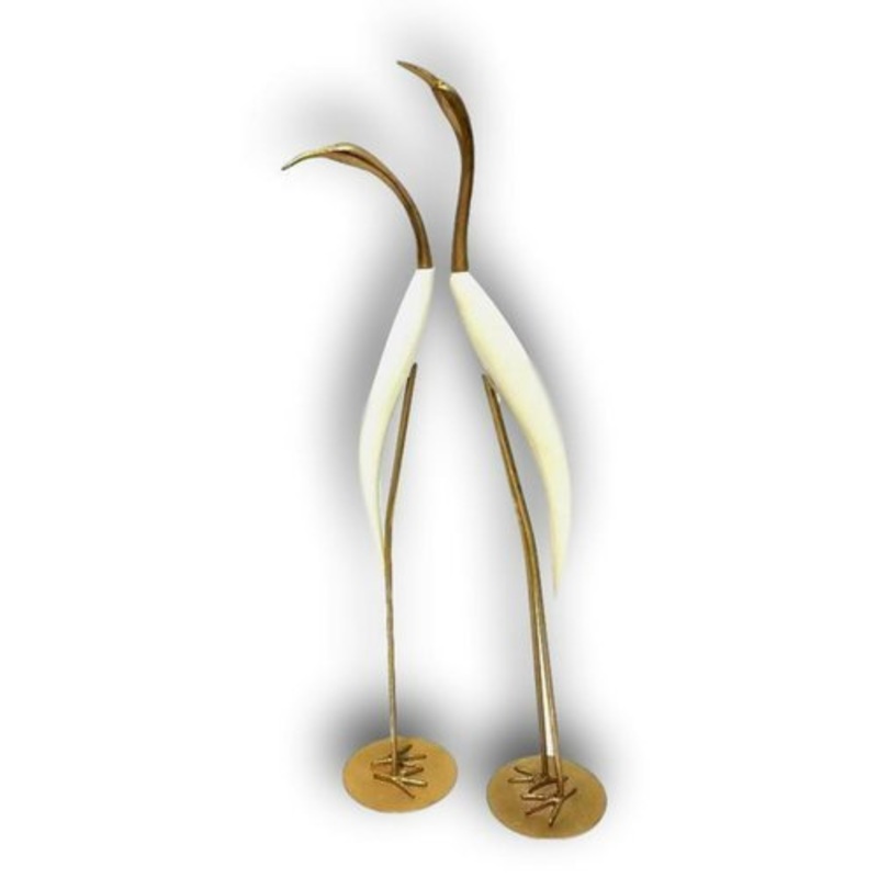 De Stijl, Sculptures, 1960s, Brass and Wood, Set of 2 for sale at Pamono