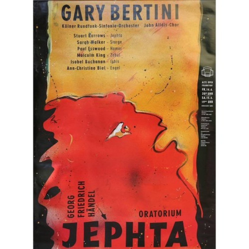 Gary Bertini, Jephta, Concert Poster, 1985, Alte Oper Frankfurt, Germany for sale at Pamono