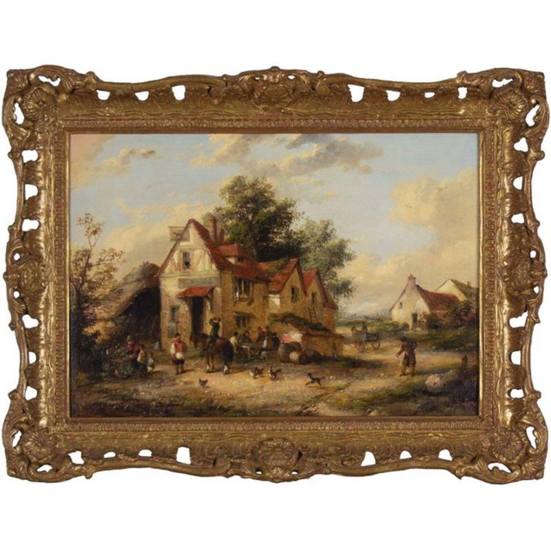 Georgina Lara, The Wayside Inn, 1862, Oil Painting, Framed for sale at Pamono