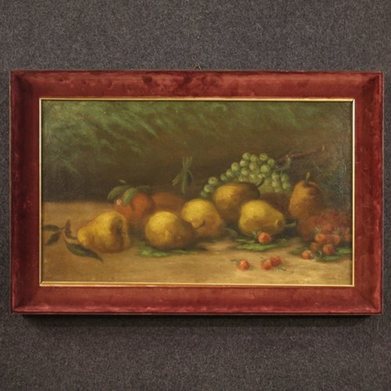 Italian Artist, Still Life with Fruit, 1950, Oil on Canvas for sale at Pamono