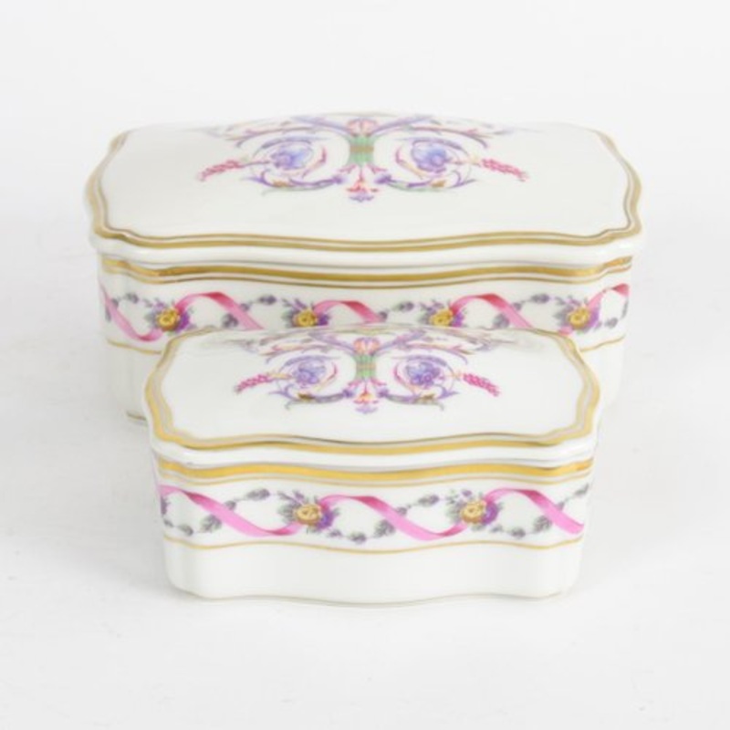 Italian Porcelain Boxes from Richard Ginori, 1960s, Set of 2 for sale at Pamono