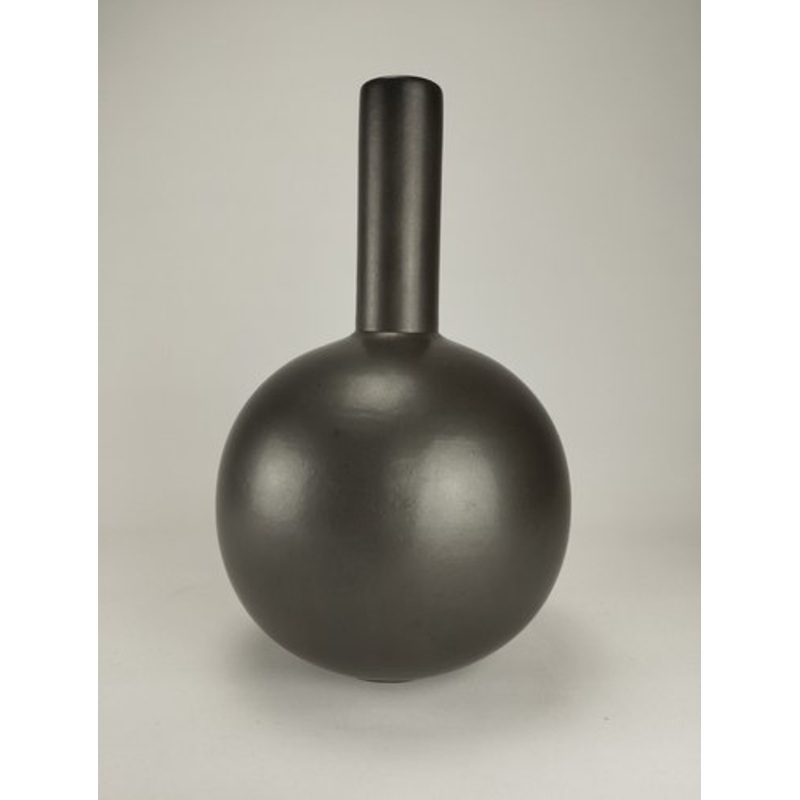 Mid-Century Black Geometric Vase by Kurt Tschrner for Ruscha, 1960s for sale at Pamono